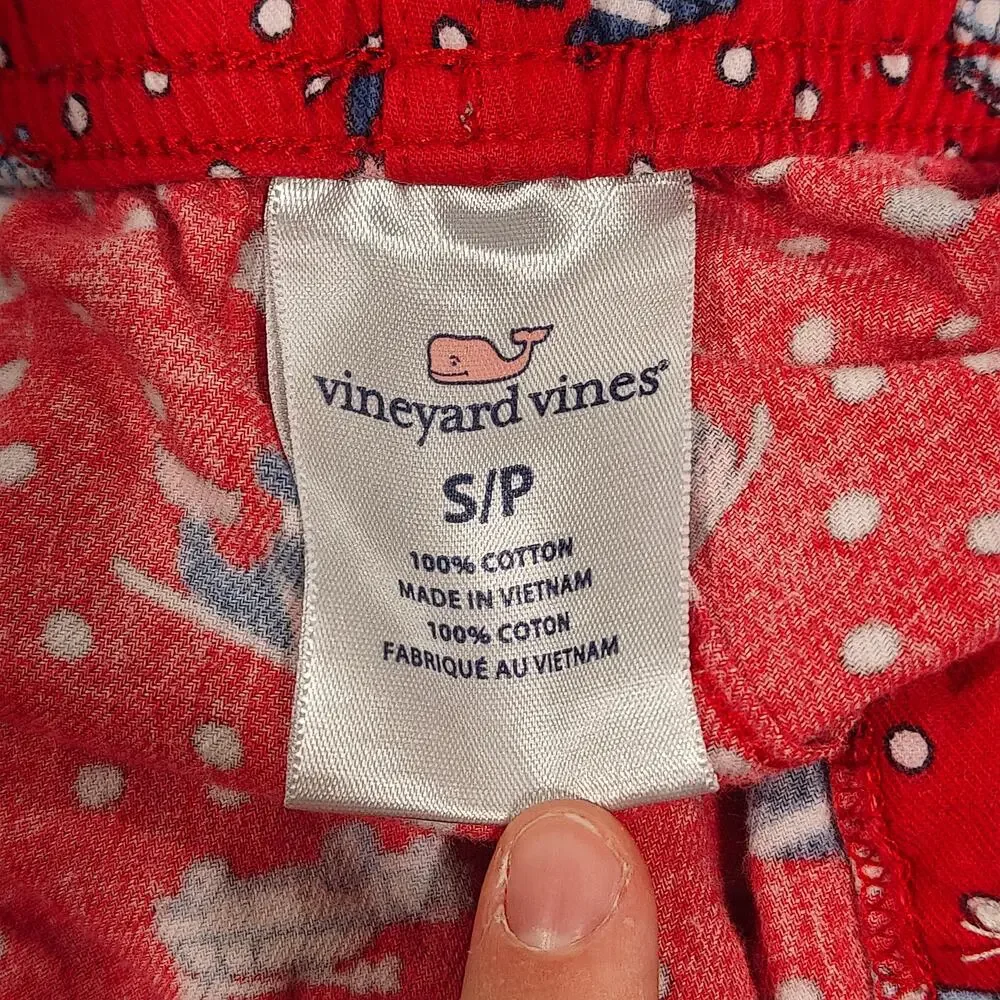Vineyard Vines Holiday Pajama Pants Flannel Size Small Ski Whale